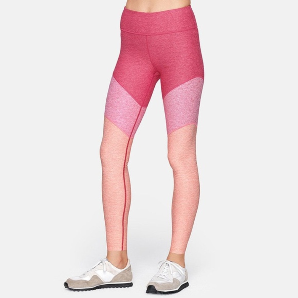 Outdoor Voices 7/8 Spring leggings pink color block